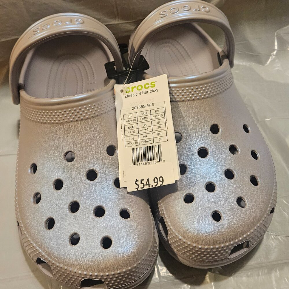 Women's Iridescent Purple Crocs - Picture 2 of 4